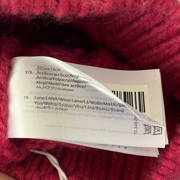 Mayoral Girls Raspberry Pink Wool Knit Pom-Pom Hat Size 12 NWT - Picture 5 of 6